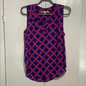 41 Hawthorn Pink and Blue Geometric Blouse